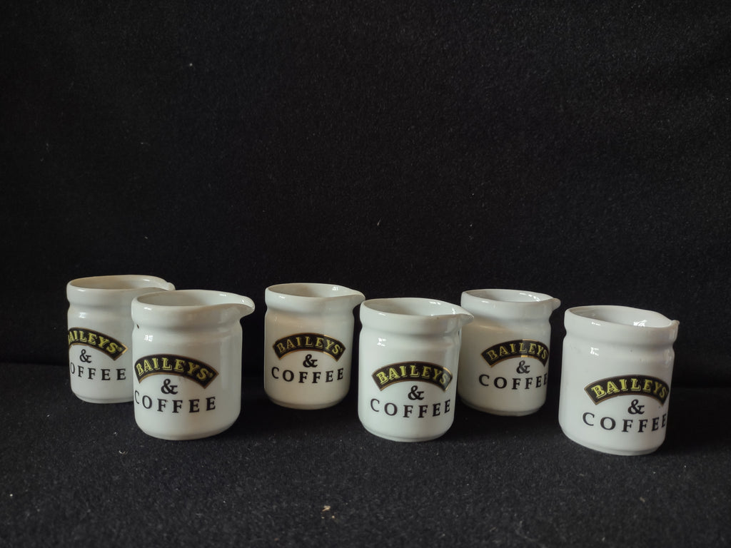 Vintage Baileys & Coffee Ceramic Mini Creamer Pitchers Set of 6 [7198]