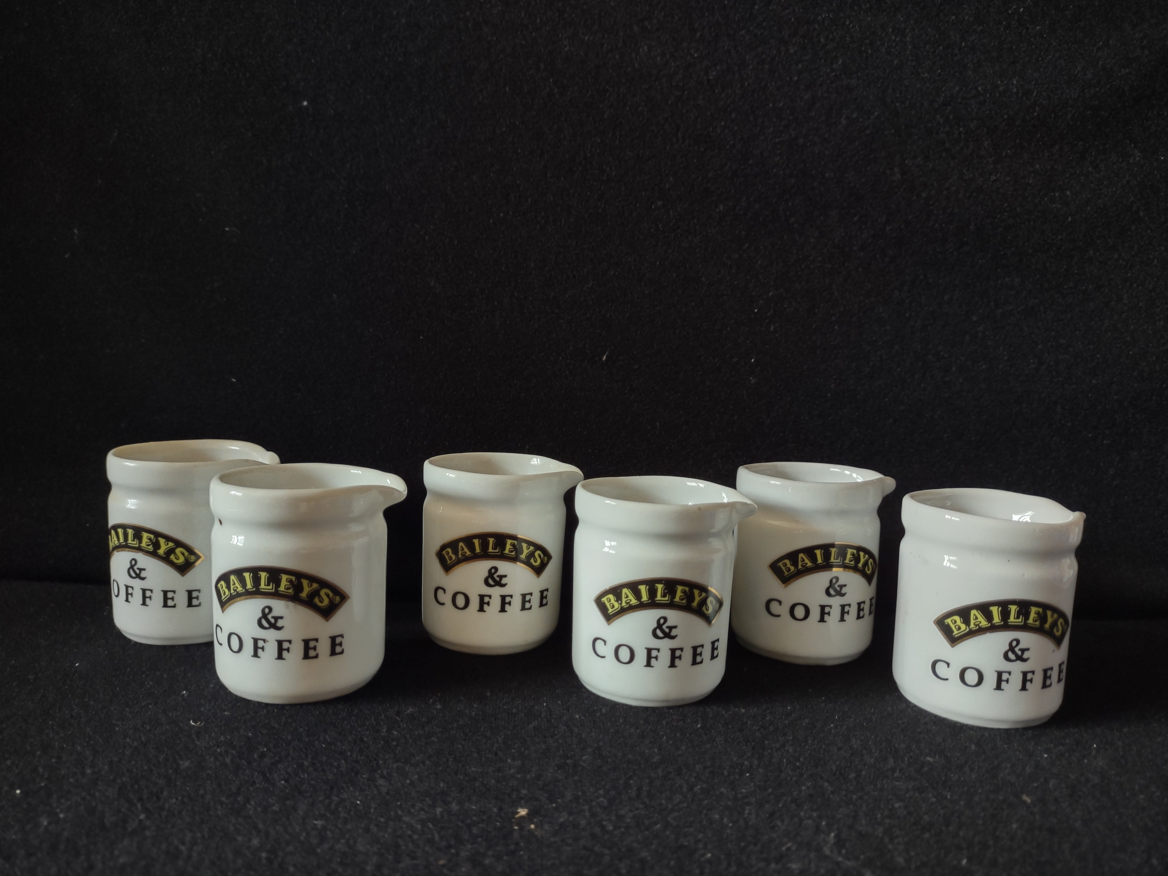 Vintage Baileys & Coffee Ceramic Mini Creamer Pitchers Set of 6 [7198]
