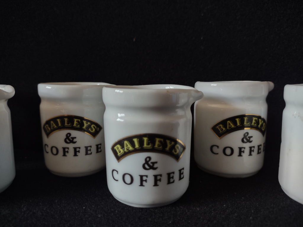 Vintage Baileys & Coffee Ceramic Mini Creamer Pitchers Set of 6 [7198]