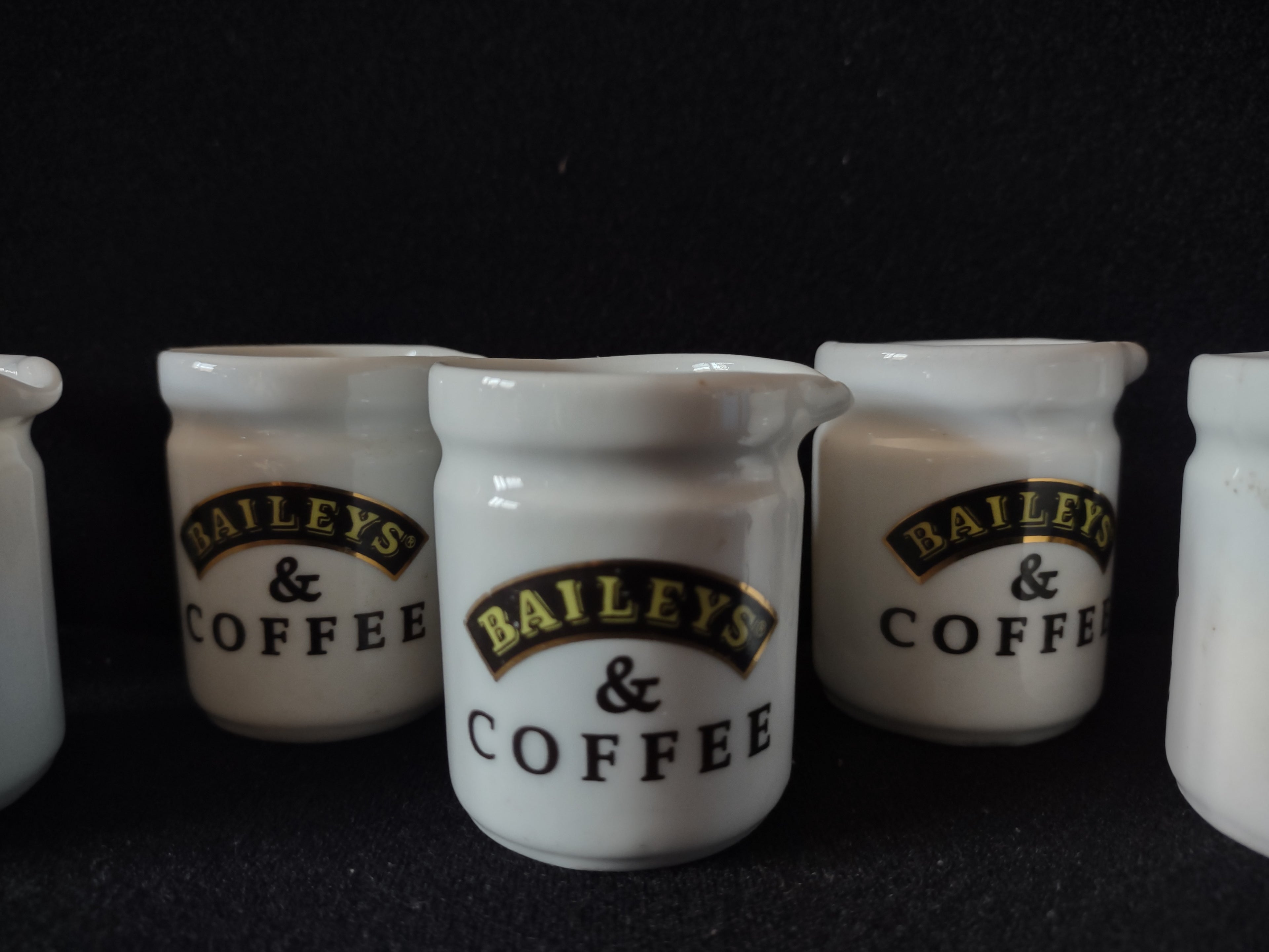 Vintage Baileys & Coffee Ceramic Mini Creamer Pitchers Set of 6 [7198]