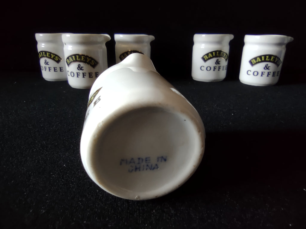 Vintage Baileys & Coffee Ceramic Mini Creamer Pitchers Set of 6 [7198]