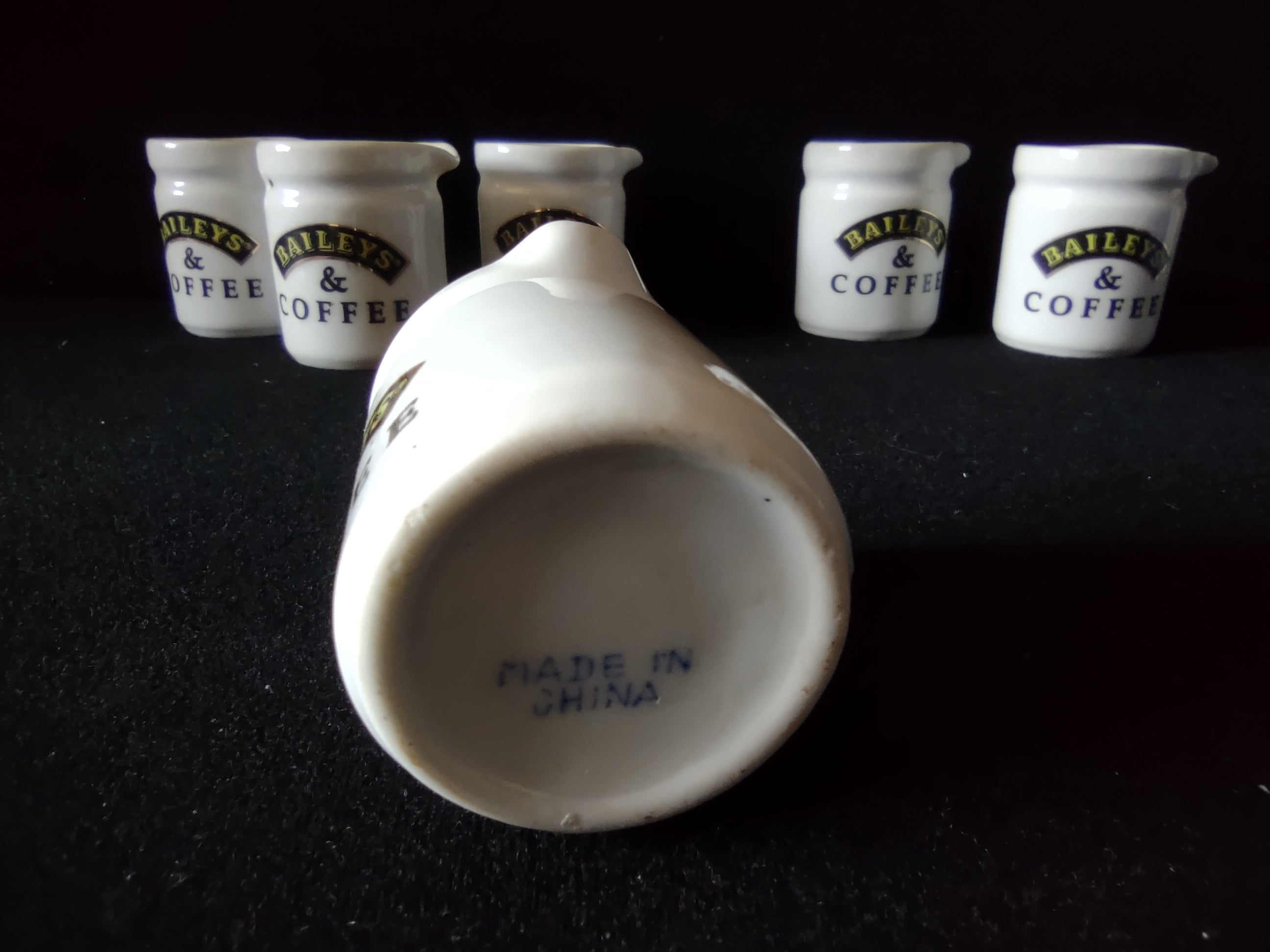 Vintage Baileys & Coffee Ceramic Mini Creamer Pitchers Set of 6 [7198]