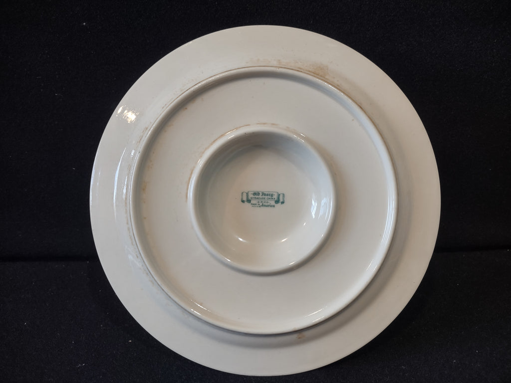 Vintage Syracuse China Opco USA Floral Gold Rose Marie Gravy Boat w/ Underplate [7199]