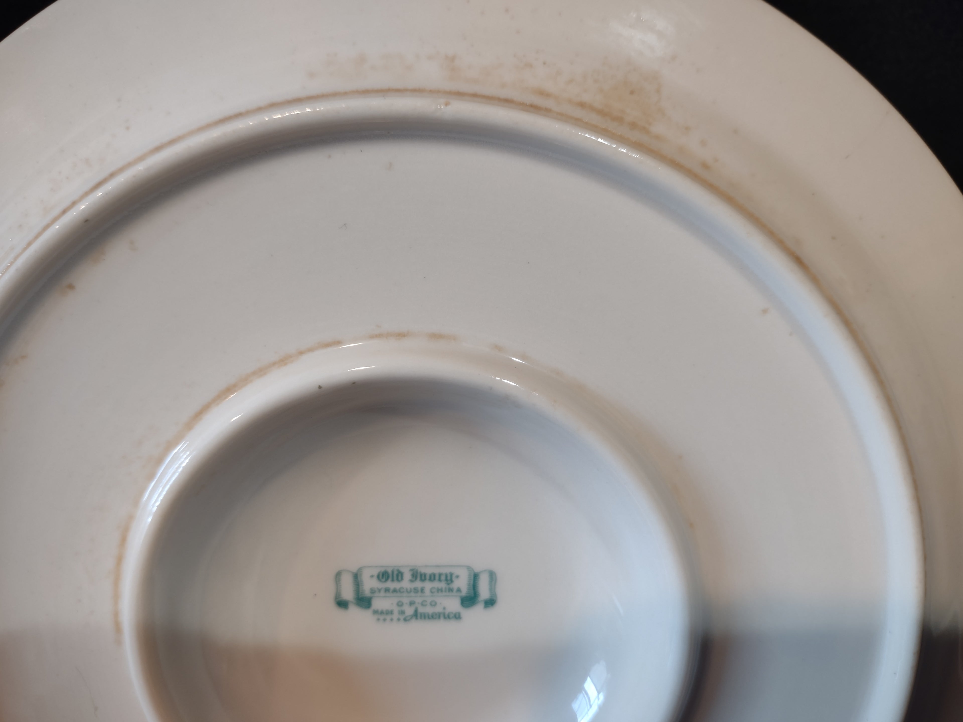 Vintage Syracuse China Opco USA Floral Gold Rose Marie Gravy Boat w/ Underplate [7199]