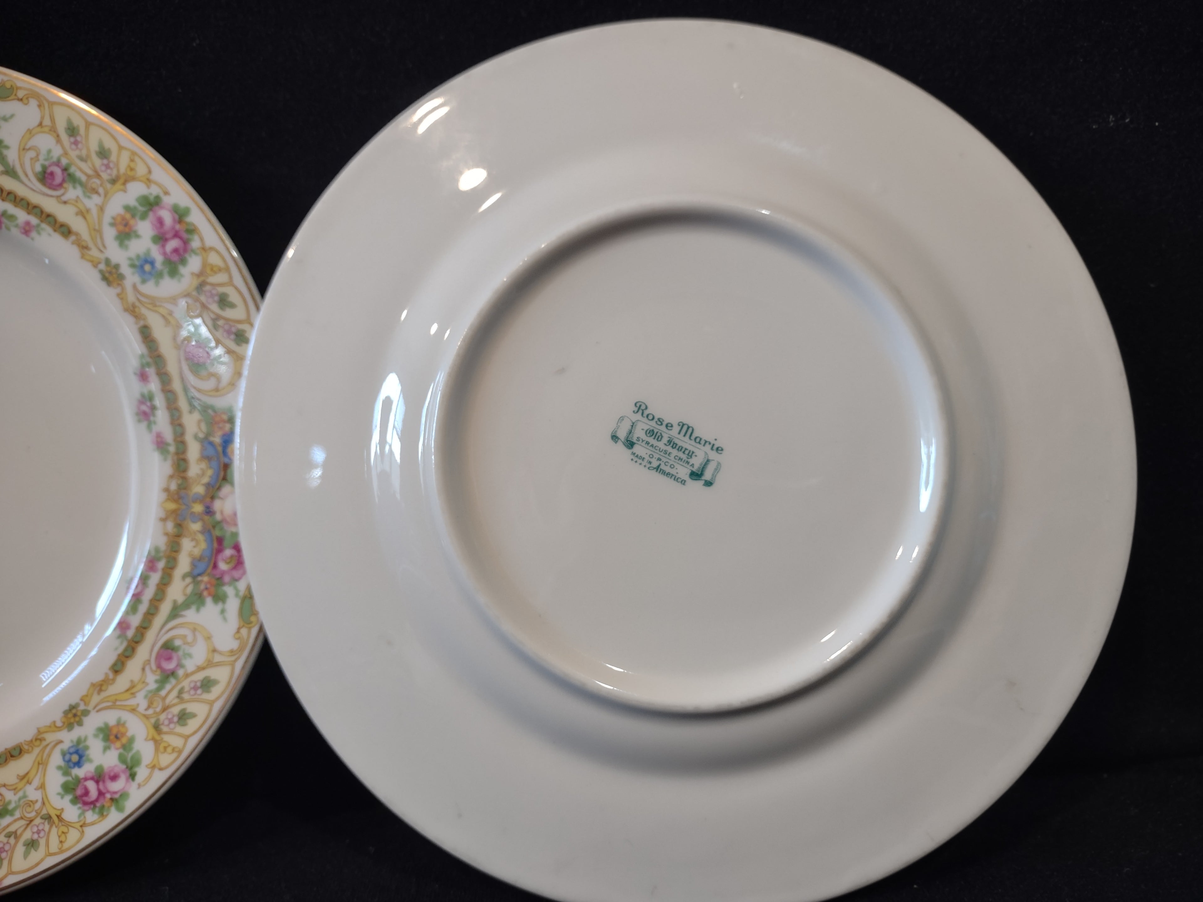 Vintage Syracuse China Opco USA Rose Marie Plate Set of 2 [7202]