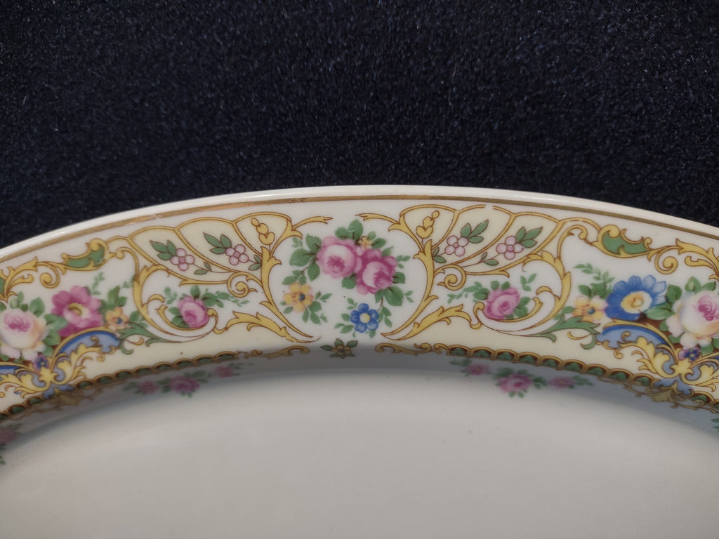 Vintage Syracuse China Rose Marie Floral Oval Serving Platter [7204]