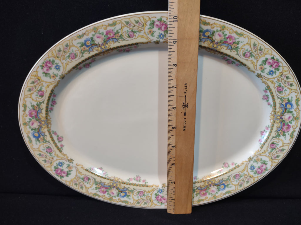 Vintage Syracuse China Rose Marie Floral Oval Serving Platter [7204]
