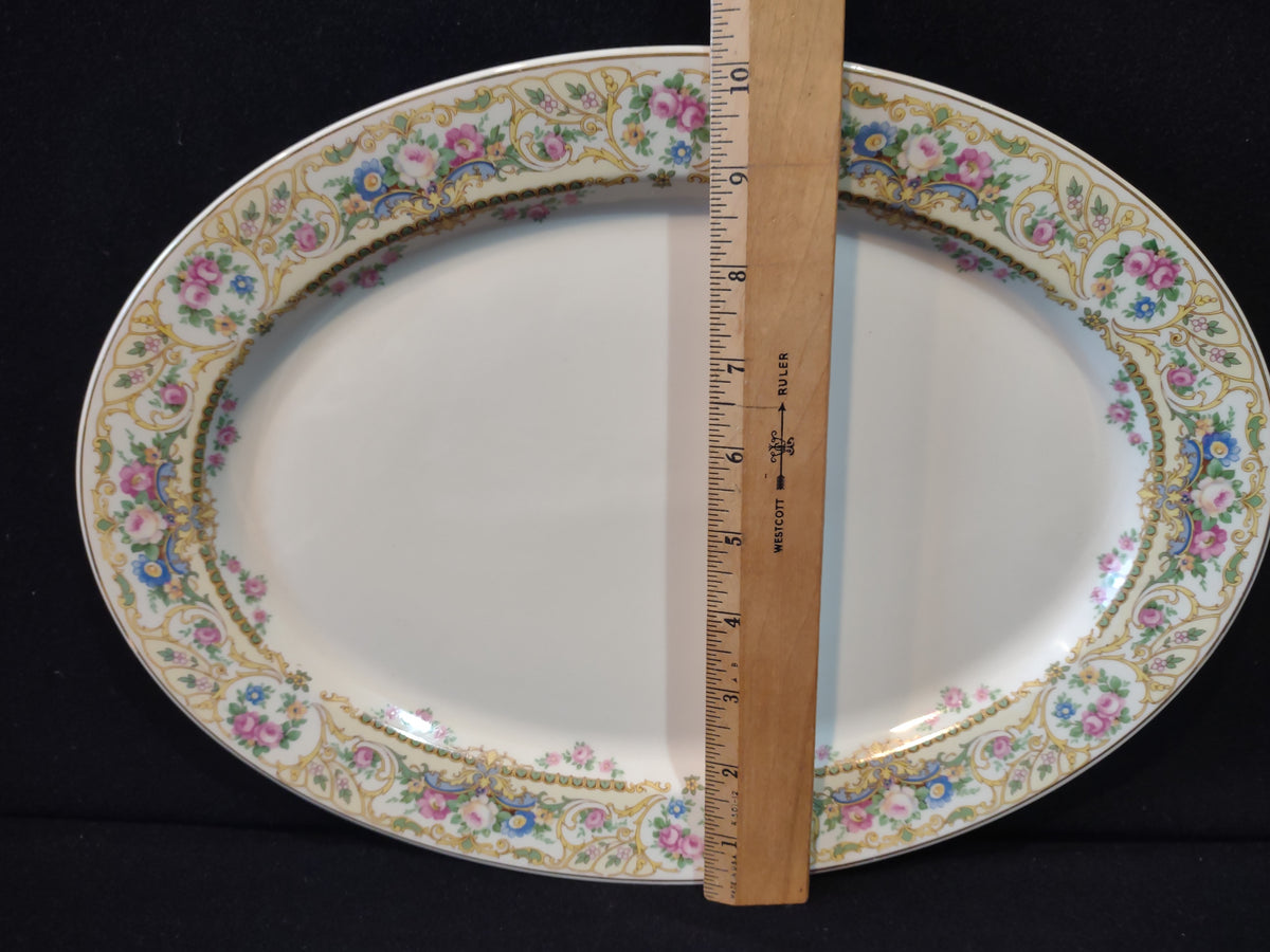Vintage Syracuse China Rose Marie Floral Oval Serving Platter [7204]