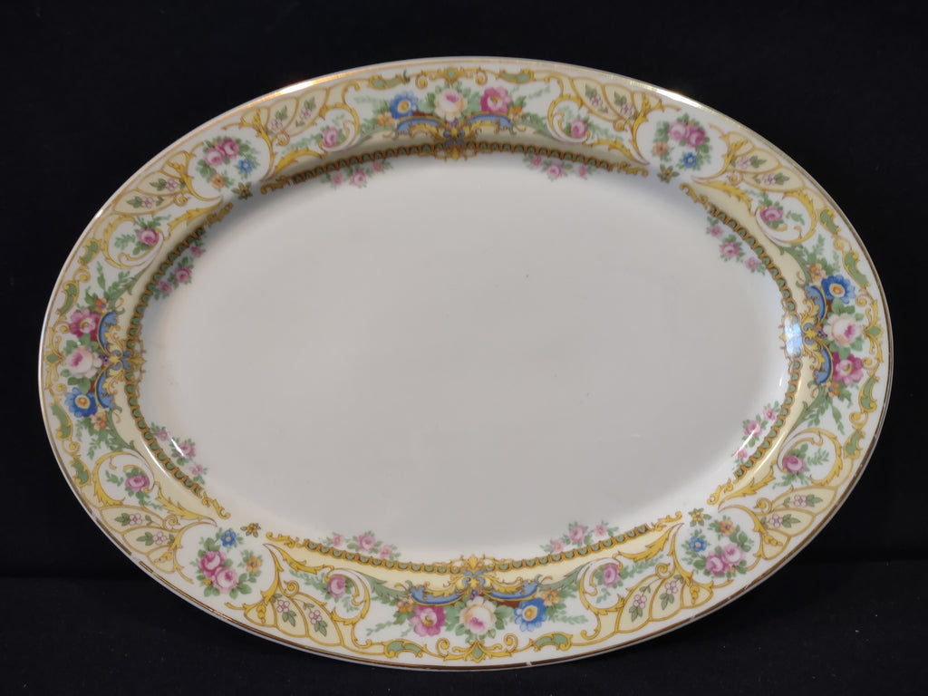 Vintage Syracuse China Rose Marie Floral Oval Serving Platter [7205]