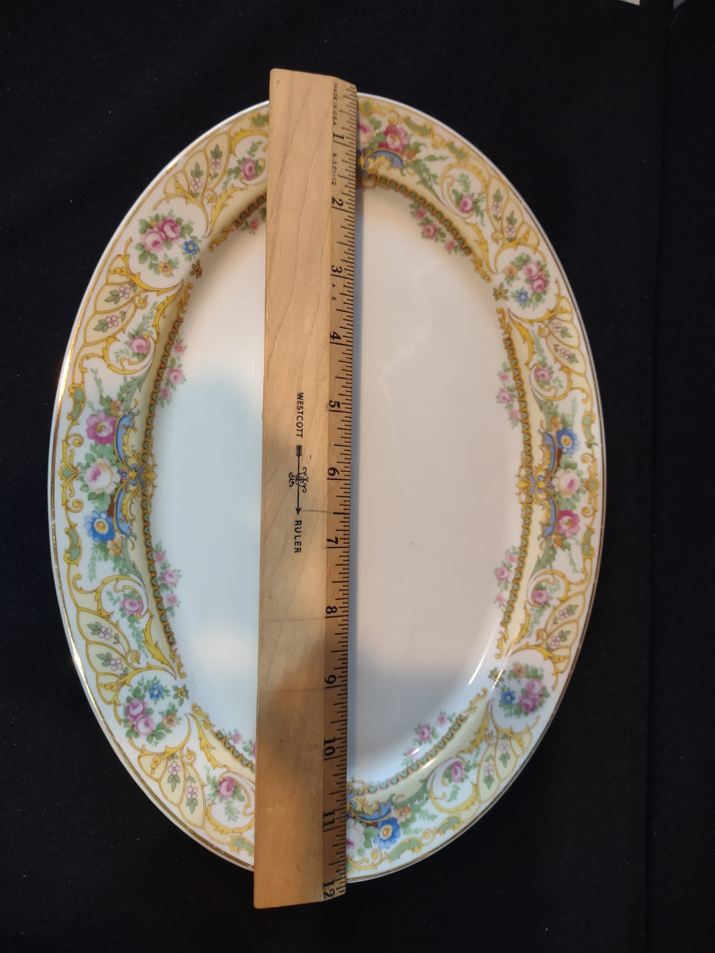Vintage Syracuse China Rose Marie Floral Oval Serving Platter [7205]