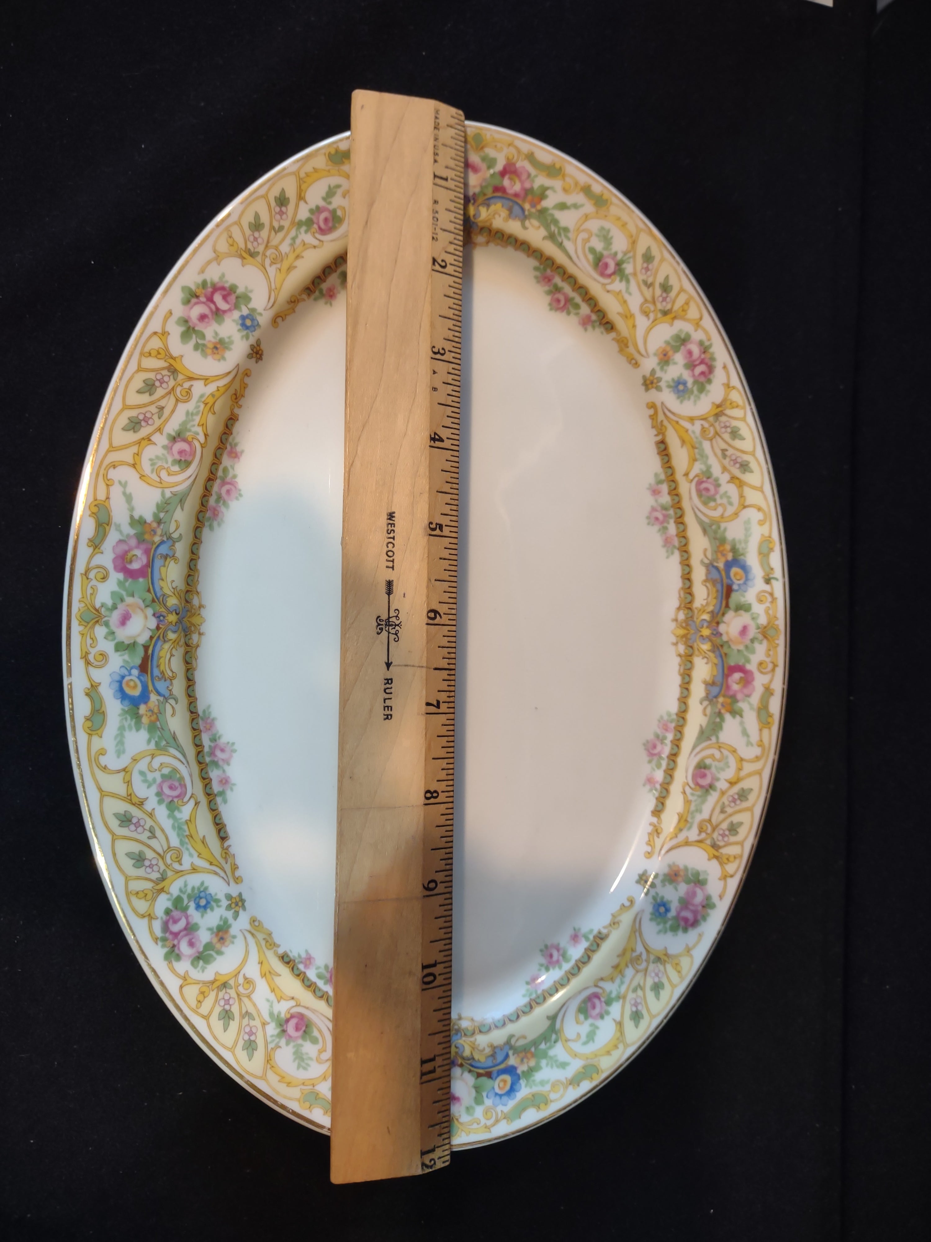 Vintage Syracuse China Rose Marie Floral Oval Serving Platter [7205]