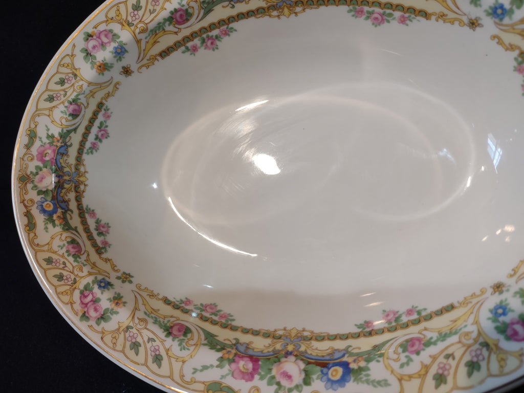 Vintage Syracuse China Rose Marie Floral Oval Vegetable Serving Bowl [7206]