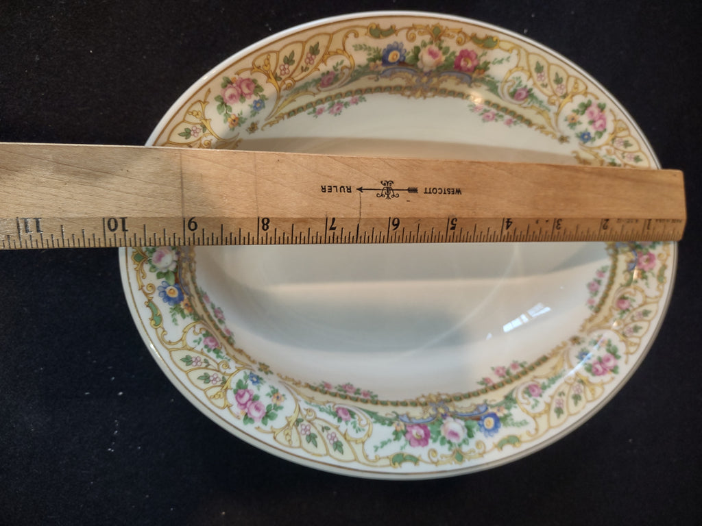 Vintage Syracuse China Rose Marie Floral Oval Vegetable Serving Bowl [7206]
