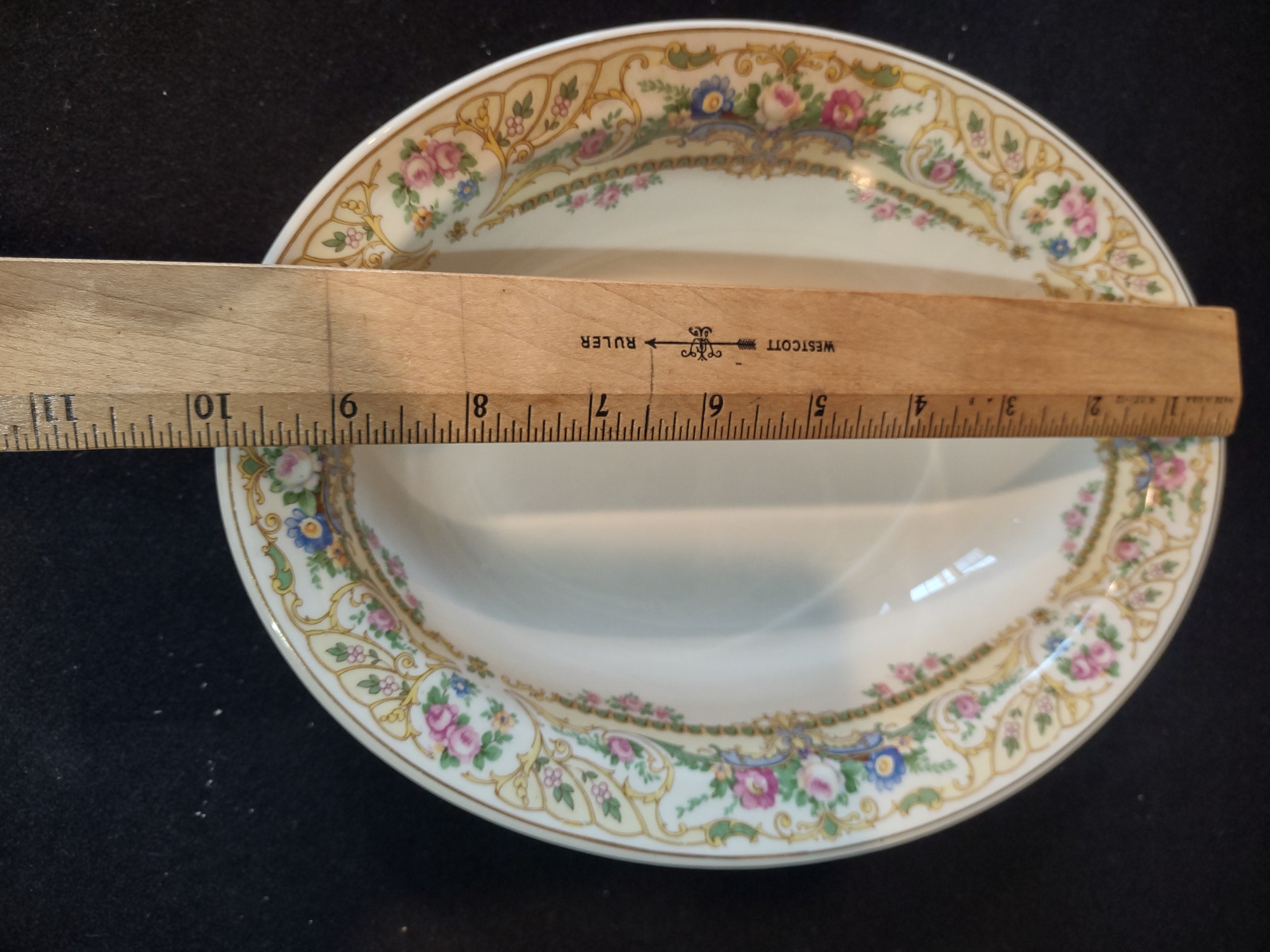 Vintage Syracuse China Rose Marie Floral Oval Vegetable Serving Bowl [7206]