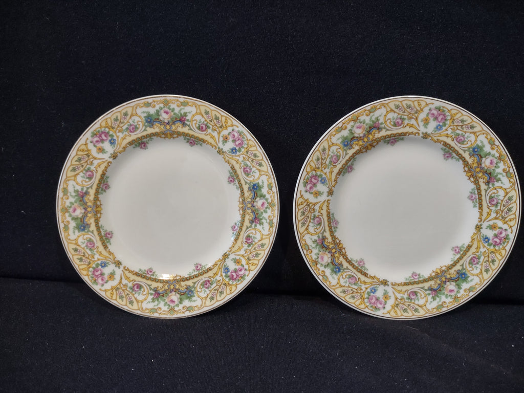 Vintage Syracuse China Rose Marie Floral Plate Set of 2 [7207]