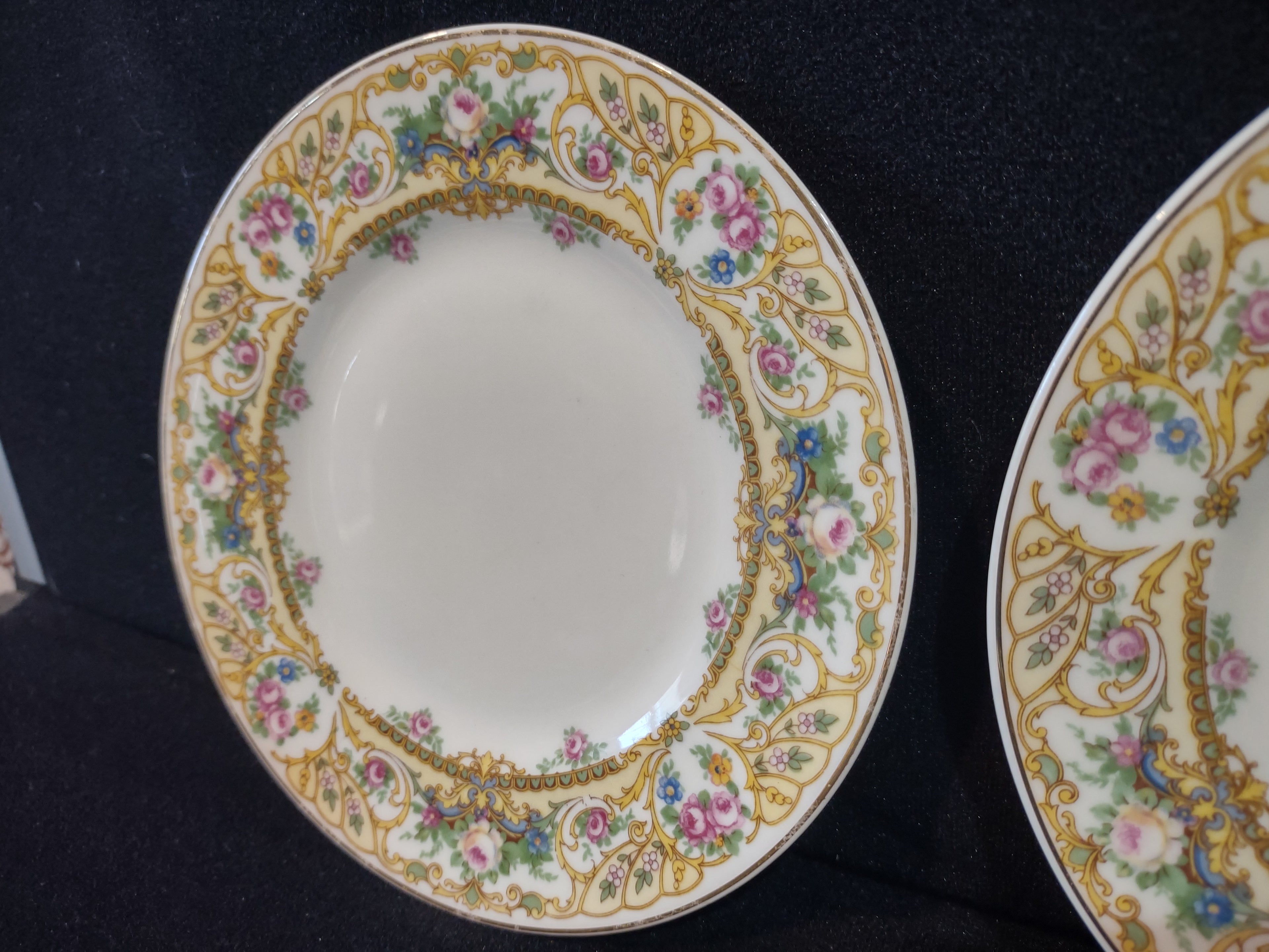 Vintage Syracuse China Rose Marie Floral Plate Set of 2 [7207]