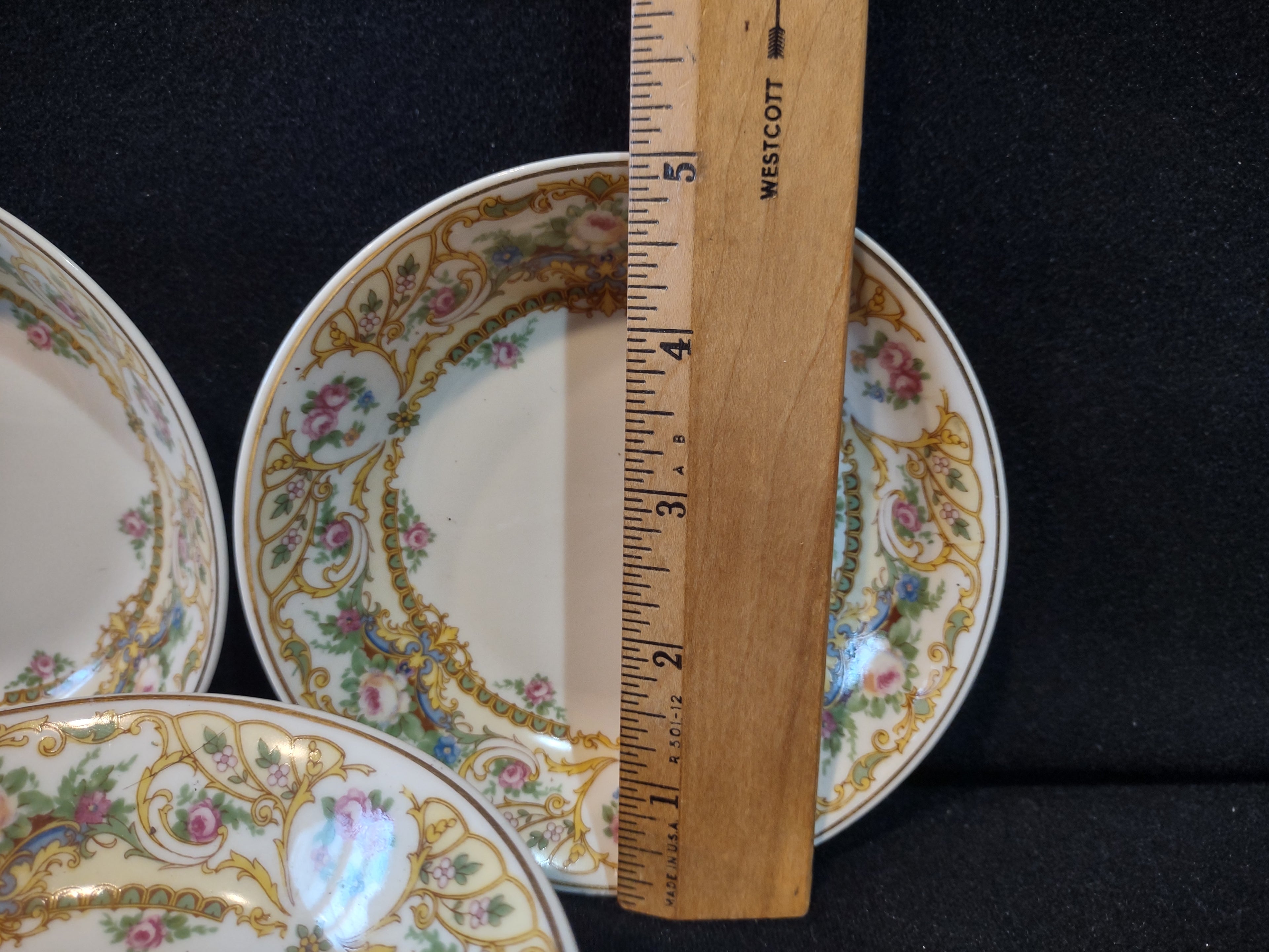 Vintage Syracuse China Rose Marie Floral Berry Bowl Set of 7 [7208]
