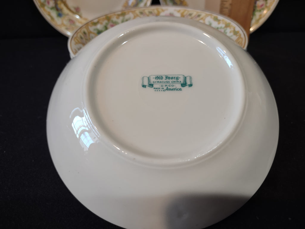 Vintage Syracuse China Rose Marie Floral Berry Bowl Set of 7 [7208]