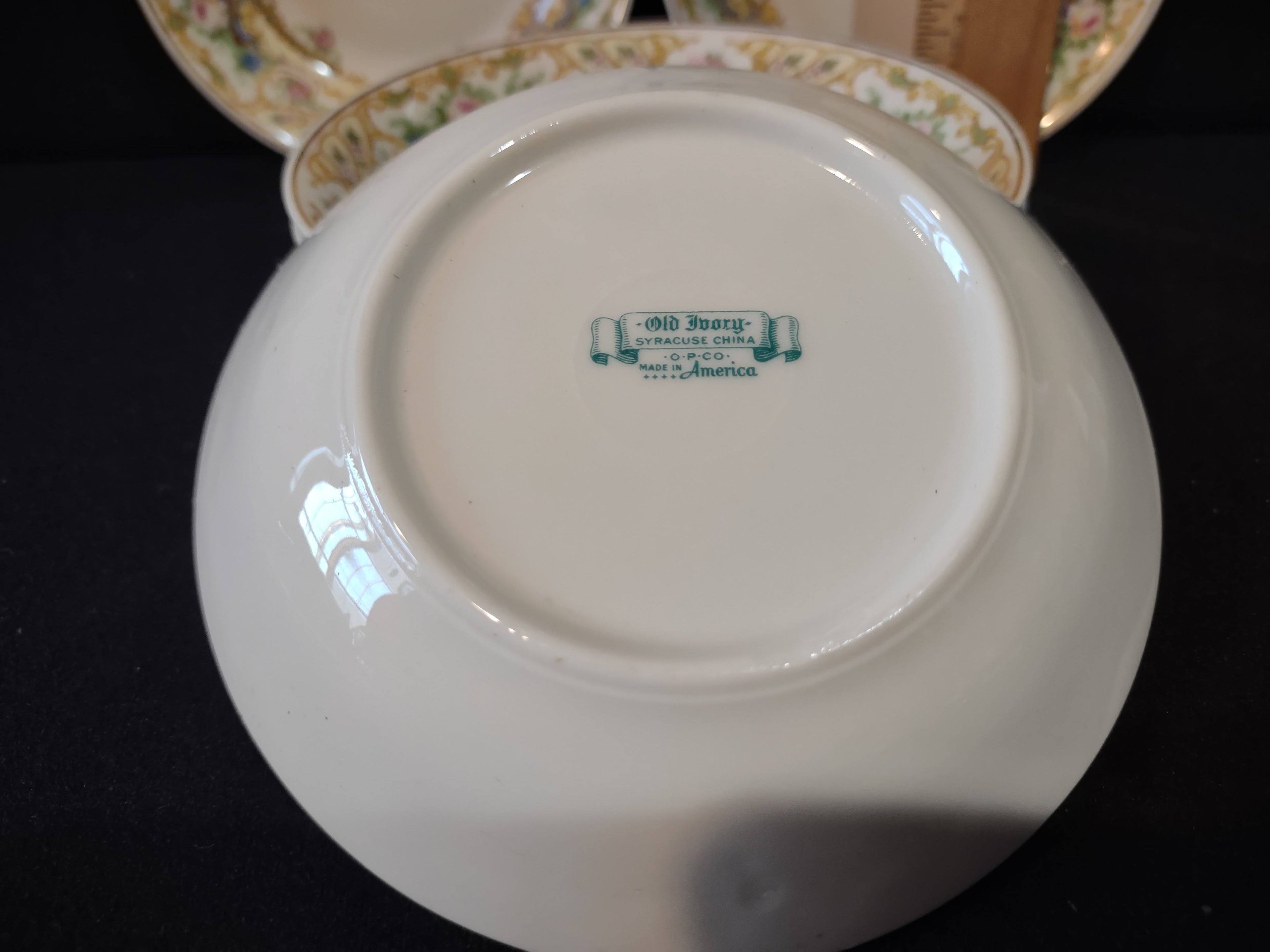Syracuse China Old Ivory backstamp - Old Ivory Syracuse China O.P. Co. Made in America