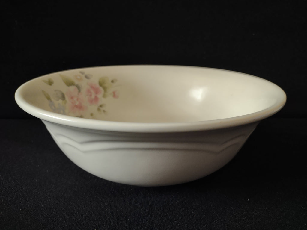 Pfaltzgraff pink floral bowl side profile view