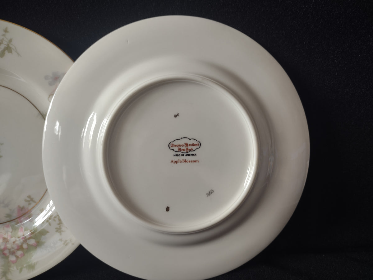 Vintage Theodore Haviland NY Apple Blossom Salad Lunch Plate Set of 2 [7217]