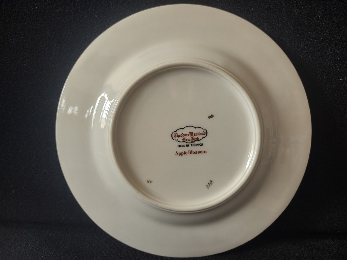 Vintage Theodore Haviland New York Apple Blossom plate backstamp Made in America