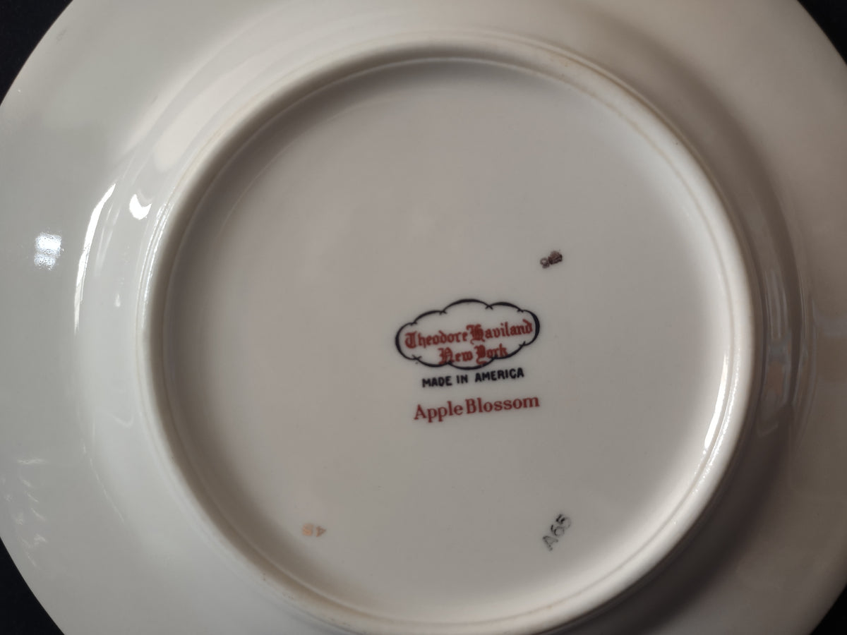 Vintage Theodore Haviland NY Apple Blossom Small Plate Set of 7 [7218]
