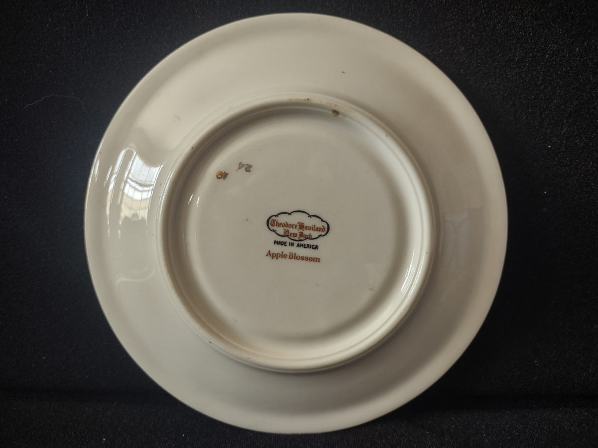 Vintage Theodore Haviland NY Apple Blossom Large Cream Soup LinerSaucer [7221]