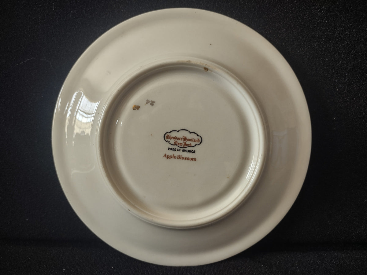Vintage Theodore Haviland New York Apple Blossom saucer backstamp Made in America