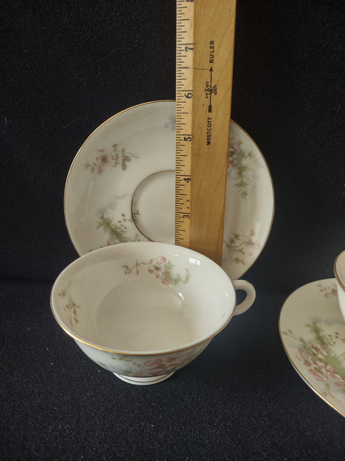 Vintage Theodore Haviland NY Apple Blossom Cup & Saucer Set of 2 [7222]