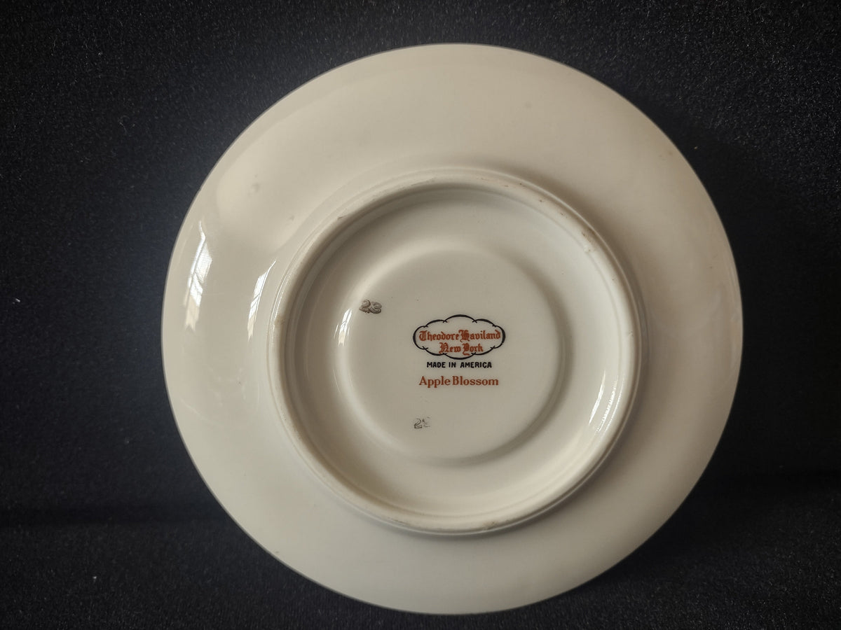 Theodore Haviland New York Apple Blossom backstamp Made in America on saucer reverse