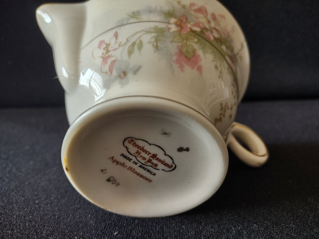 Theodore Haviland New York Apple Blossom backstamp Made in America on creamer base