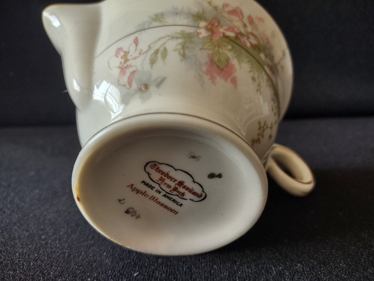 Theodore Haviland New York Apple Blossom backstamp Made in America on creamer base