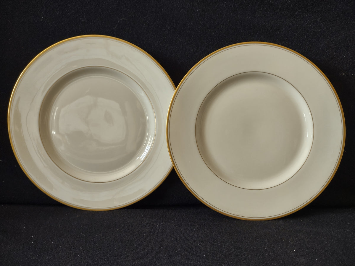 Vintage Franciscan China Off-White & Gold Band Plate Set of 2 [7226]