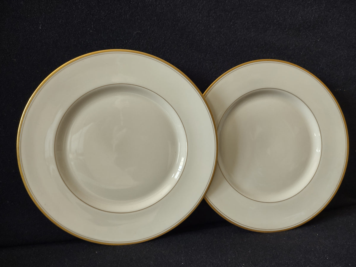 Vintage Franciscan China Off-White & Gold Band Plate Set of 2 [7226]