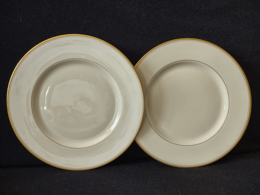Vintage Franciscan China Off-White & Gold Band Plate Set of 2 [7226]