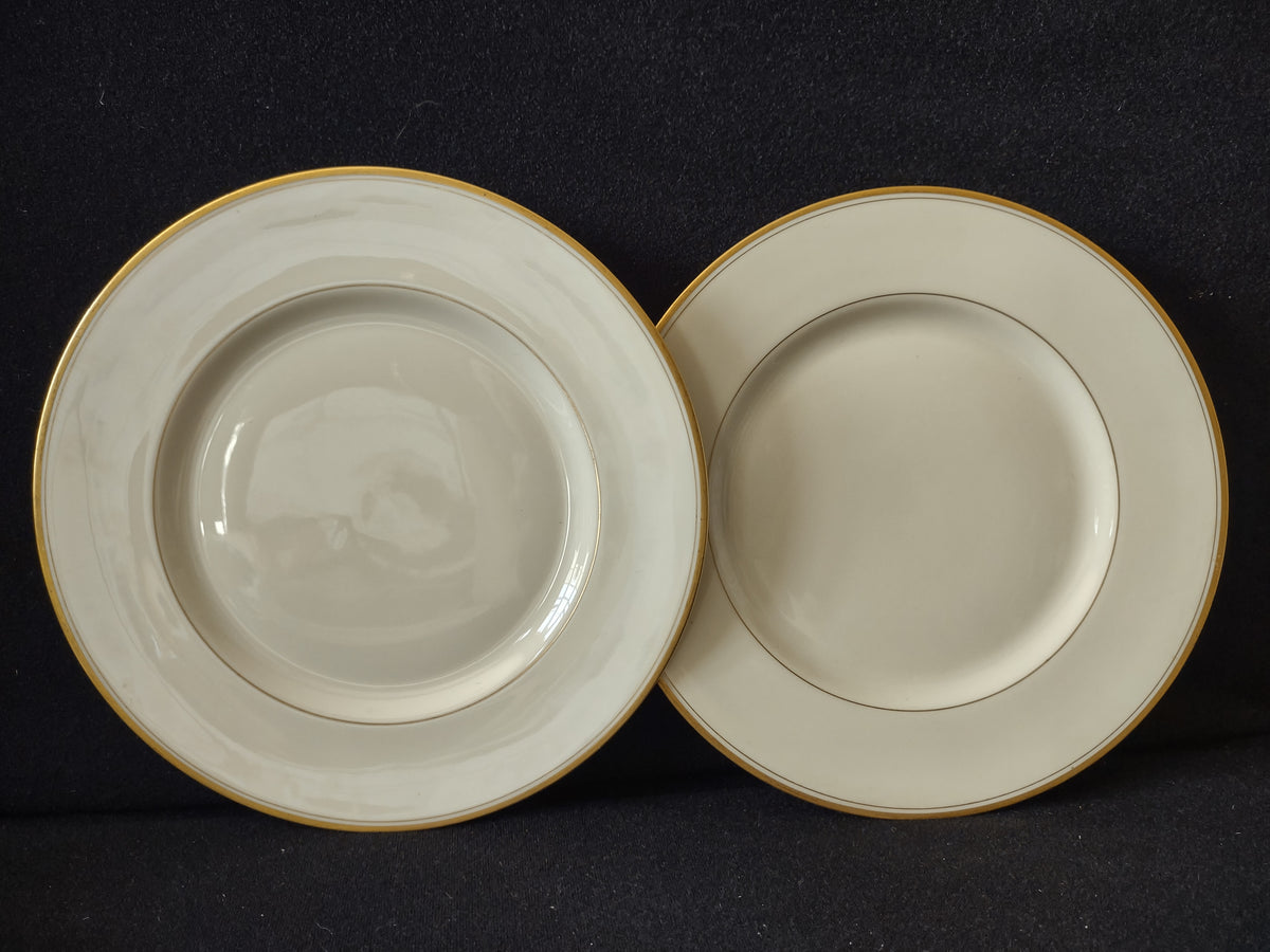 Vintage Franciscan China Off-White & Gold Band Plate Set of 2 [7226]
