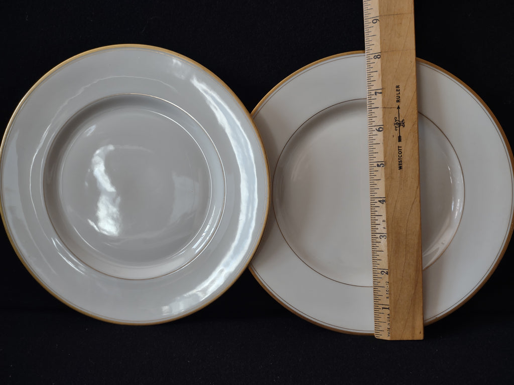 Vintage Franciscan China Off-White & Gold Band Plate Set of 2 [7226]