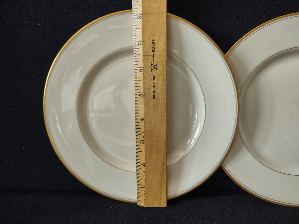 Vintage Franciscan China Off-White & Gold Band Plate Set of 2 [7226]