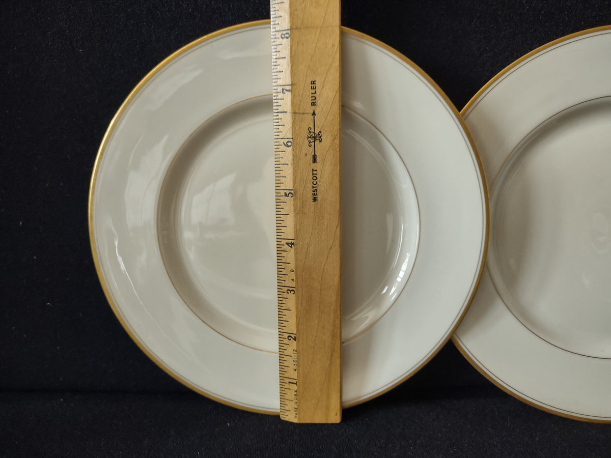 Vintage Franciscan China Off-White & Gold Band Plate Set of 2 [7226]