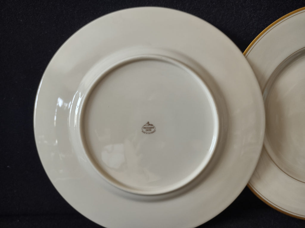 Vintage Franciscan China Off-White & Gold Band Plate Set of 2 [7226]