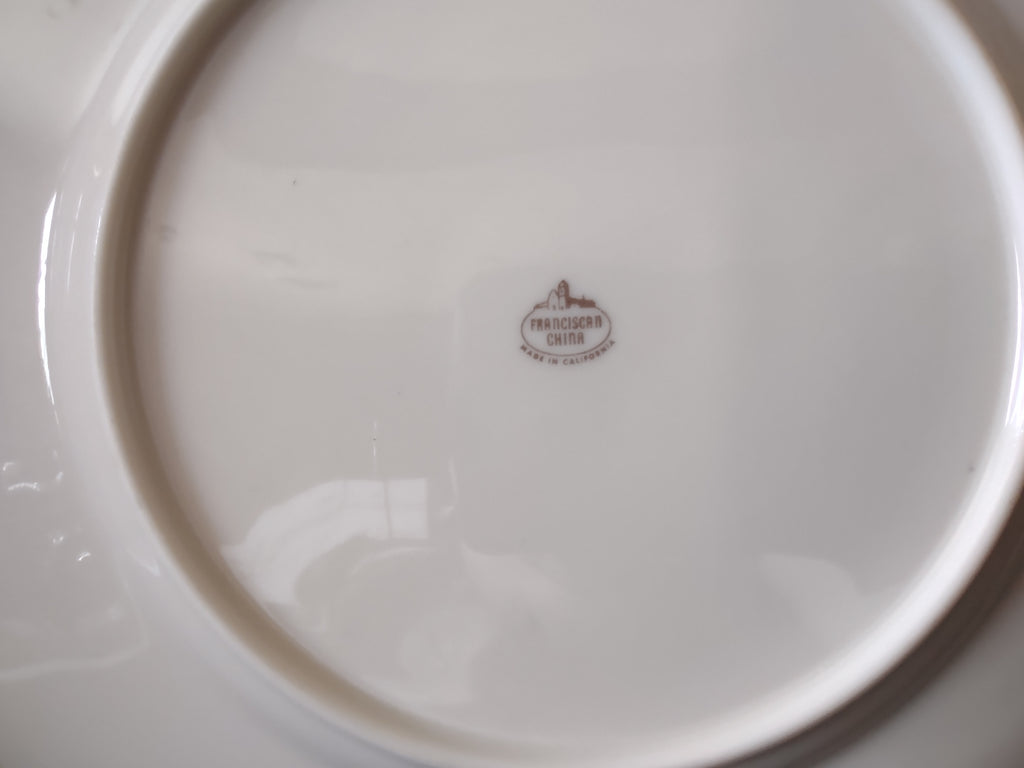 Vintage Franciscan China Off-White & Gold Band Plate Set of 2 [7226]