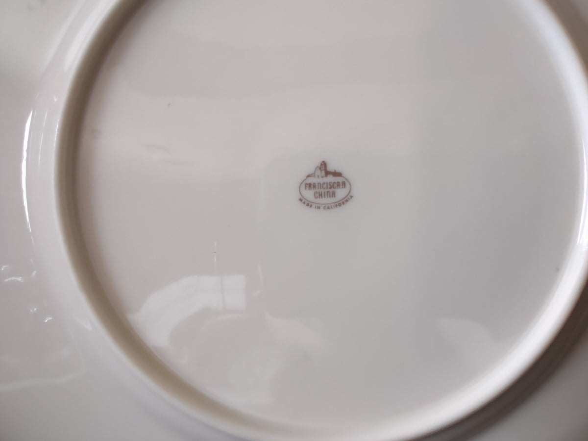 Vintage Franciscan China Off-White & Gold Band Plate Set of 2 [7226]