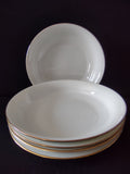 Vintage Oxford Bone China Special off-white gold band pasta bowls set of 5 stacked view