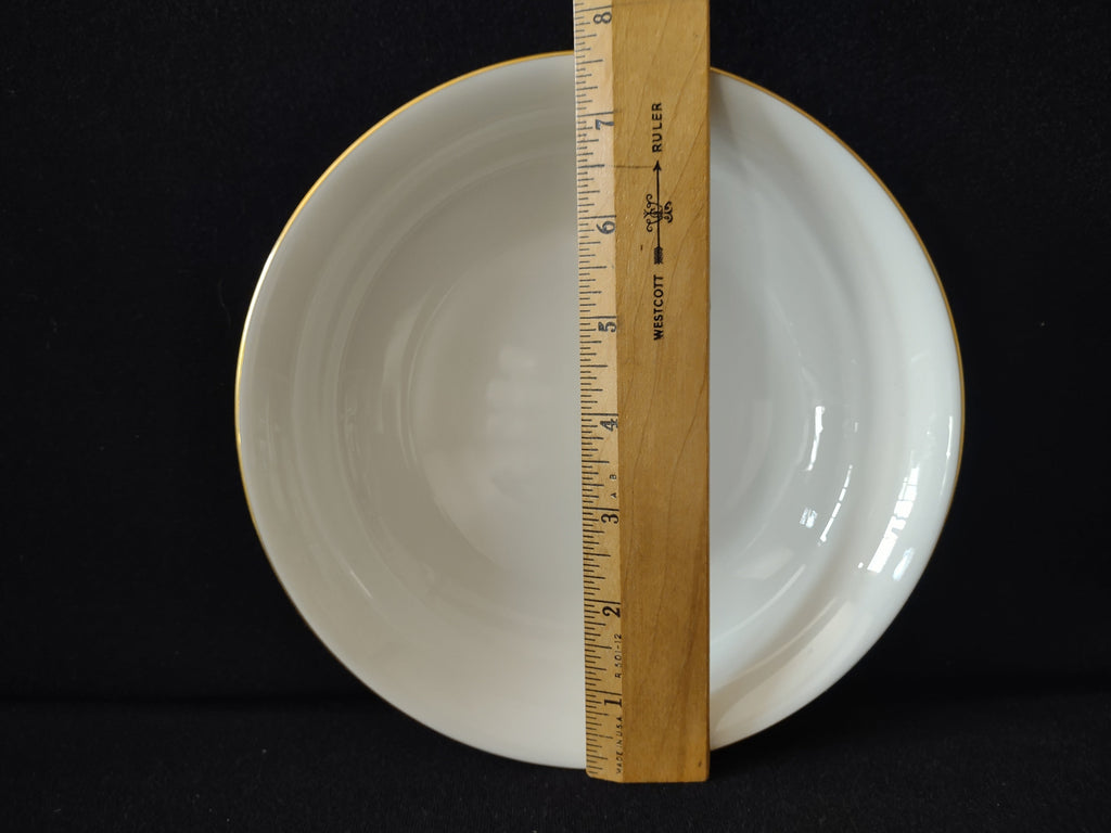 Vintage Oxford Bone China Special pasta bowl side view with ruler showing approximately 7 inch diameter