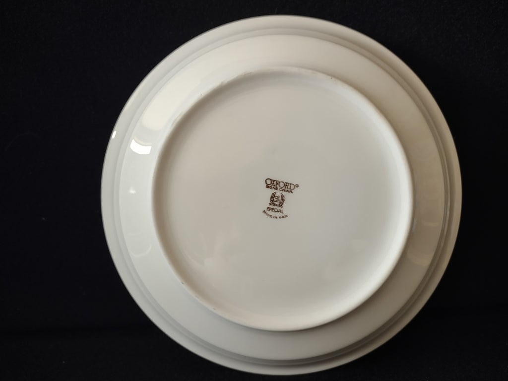 Vintage Oxford Bone China Special Off-White Gold Band Pasta Bowl Set of 5 [7227]
