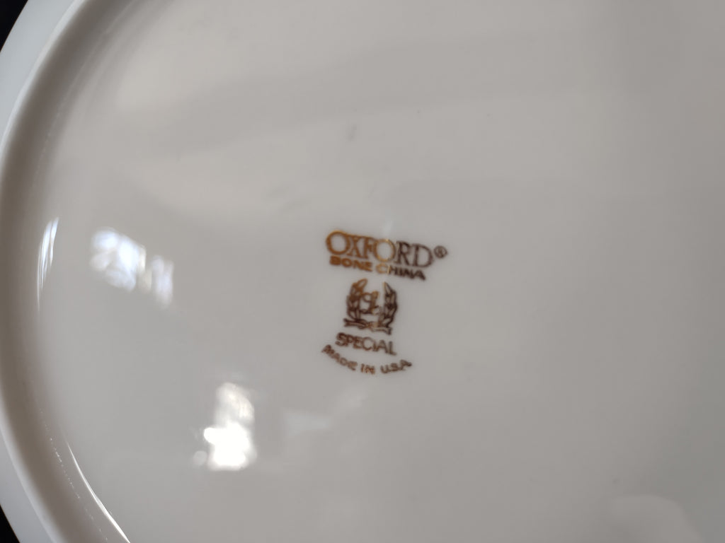 Vintage Oxford Bone China Special Off-White Gold Band Pasta Bowl Set of 5 [7227]