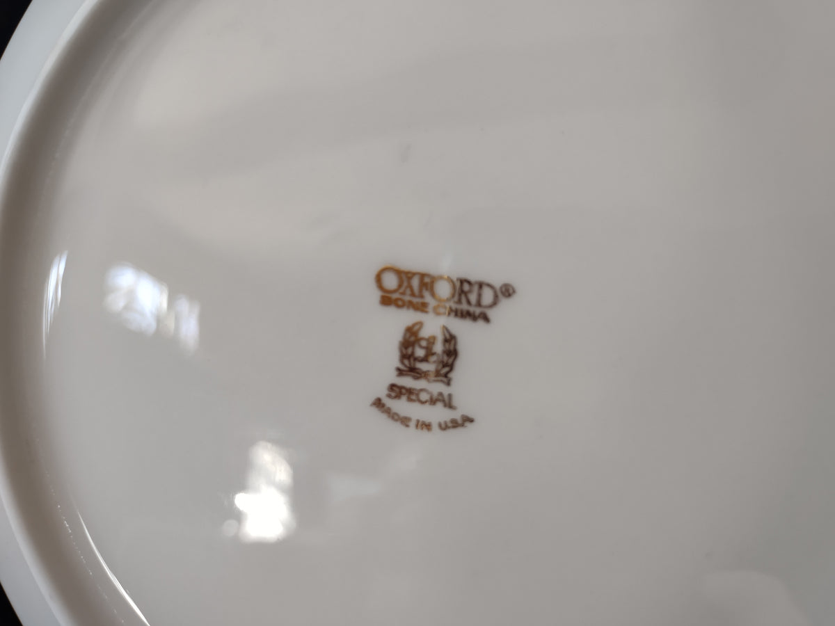 Vintage Oxford Bone China Special Off-White Gold Band Pasta Bowl Set of 5 [7227]