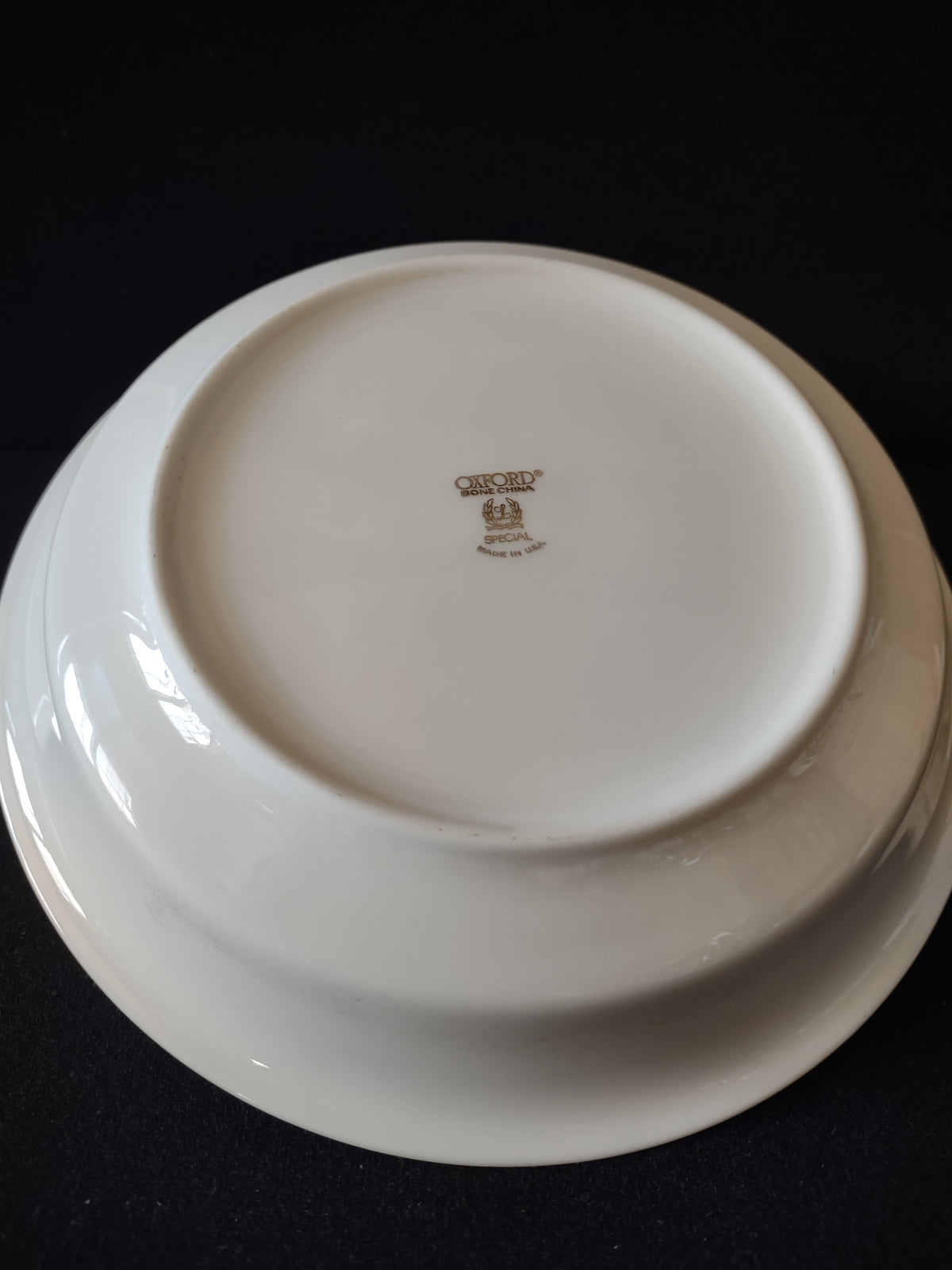 Vintage Oxford Bone China Special Off-White Gold Band Pasta Bowl Set of 5 [7227]