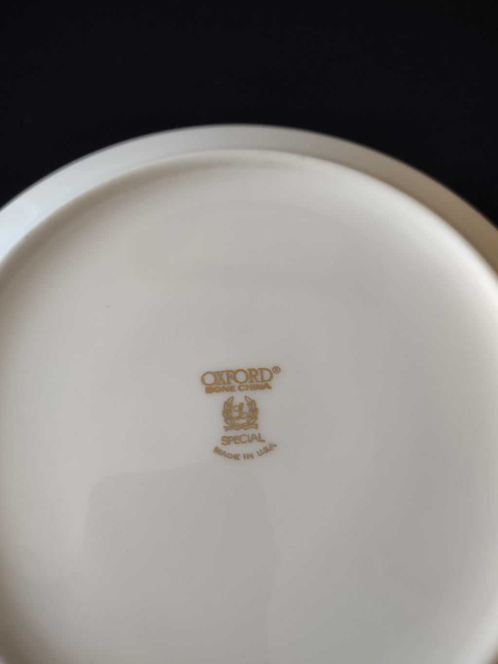 Vintage Oxford Bone China Special Off-White Gold Band Pasta Bowl Set of 5 [7227]